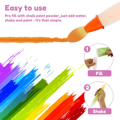Timbe™ Sidewalk Chalk Paint Brush,Add Water to Brushes to Use,Easy to Use,Washable