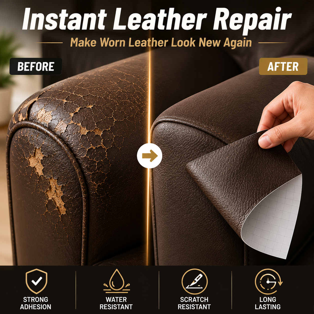 Timbe™ Leather Repair Patch – Cover Scratches, Cracks & Peeling in Minutes