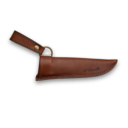 Sheath, dark tanned leather with metal spring, different models