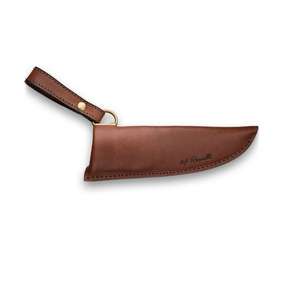 Sheath, dark tanned leather with metal spring, different models