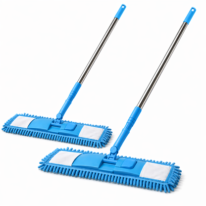 Detachable Coral Fleece Flat Mop with Stainless Steel Handle