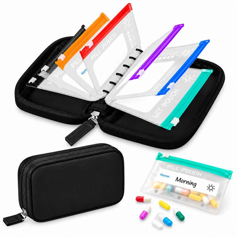 Timbe™ Modular Wellness Wallet – 7-Day Travel Pill & Vitamin Organizer Case