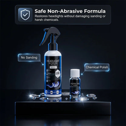 🥳Professional Car Headlight Restoration Kit – Removes yellowing & scratches instantly. No sandpaper, no tools – just spray & wipe! ✨🔧