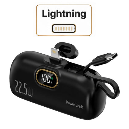 Pocket Power Bank with Built-In Cables | 22.5W Fast Charging (OFFER)