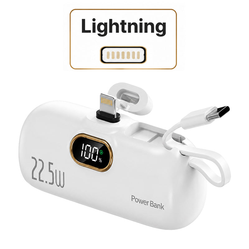 Pocket Power Bank with Built-In Cables | 22.5W Fast Charging (OFFER)