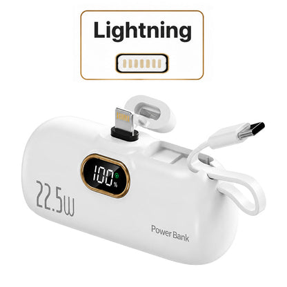 Pocket Power Bank with Built-In Cables | 22.5W Fast Charging (OFFER)