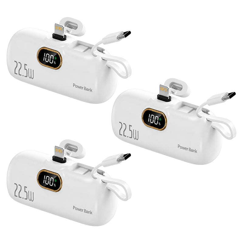 Pocket Power Bank with Built-In Cables | 22.5W Fast Charging (OFFER)