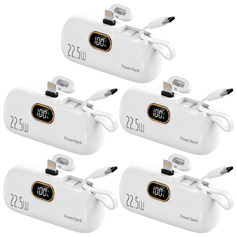 Pocket Power Bank with Built-In Cables | 22.5W Fast Charging (OFFER)