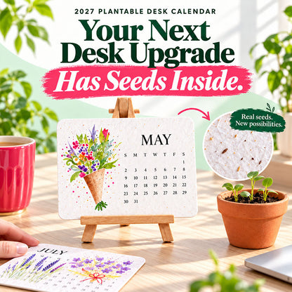 📅 🇬🇧 2027 Plantable Desk Calendar — A Little Art. A New Beginning.🌱