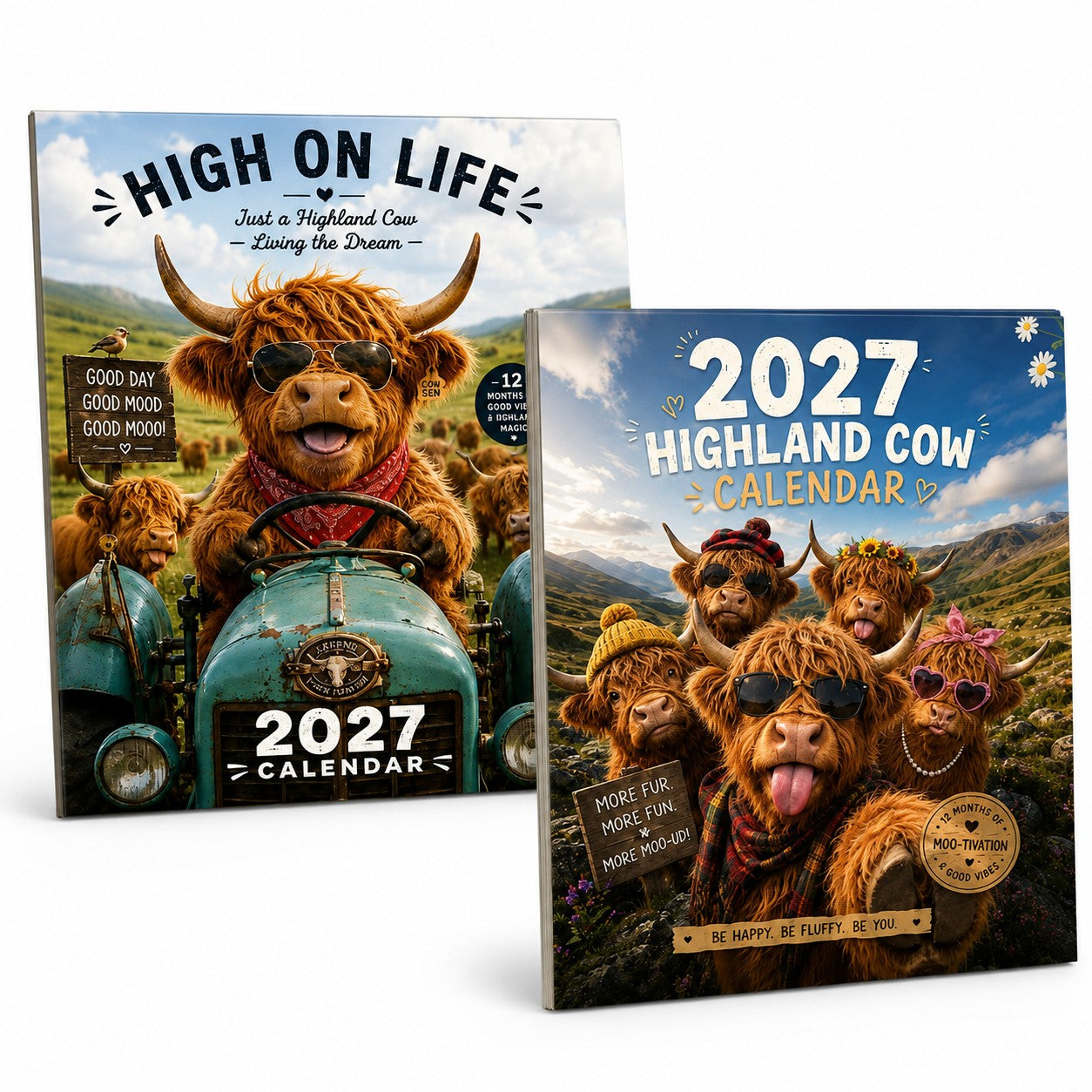 🔥2027 Funny Highland Cow Wall Calendar | A4 Hanging Calendar | Designed by Isabel Kline