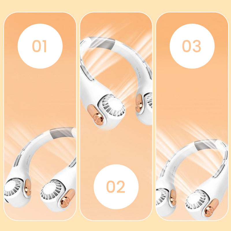 🥳2026 HOT SALE🥳💞50K+ SOLD!🍃💨Neck Air Conditioner Fan – Ultra‑quiet, 360° rotating, 3 speeds. 🌬️
