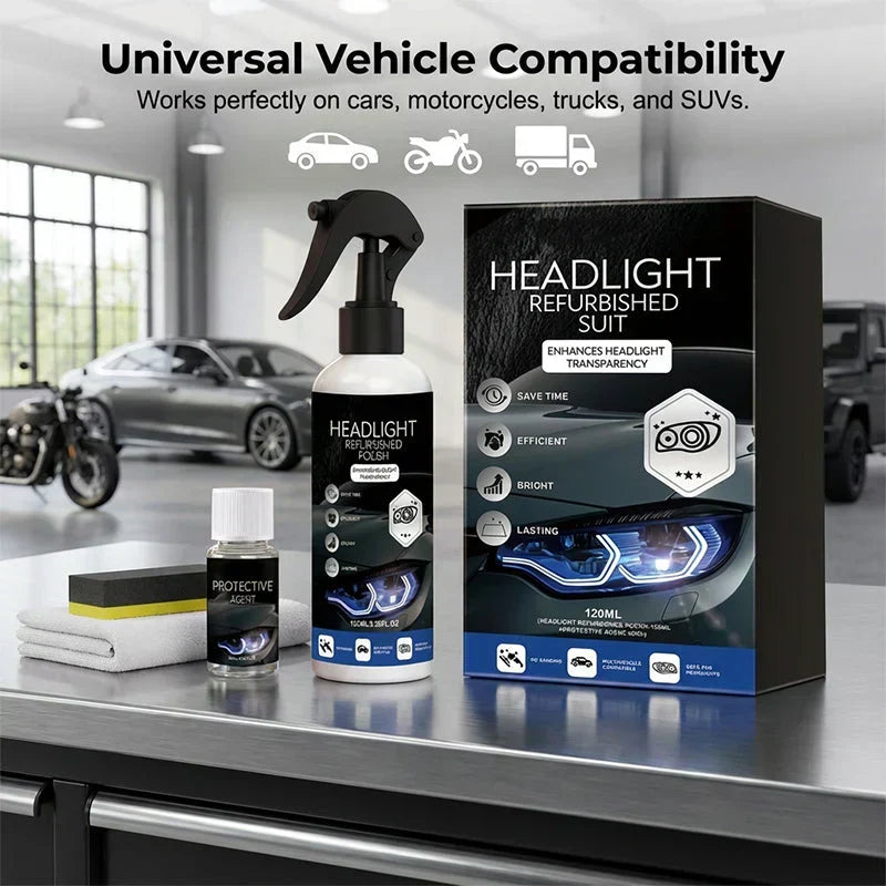 🥳Professional Car Headlight Restoration Kit – Removes yellowing & scratches instantly. No sandpaper, no tools – just spray & wipe! ✨🔧 (offer)