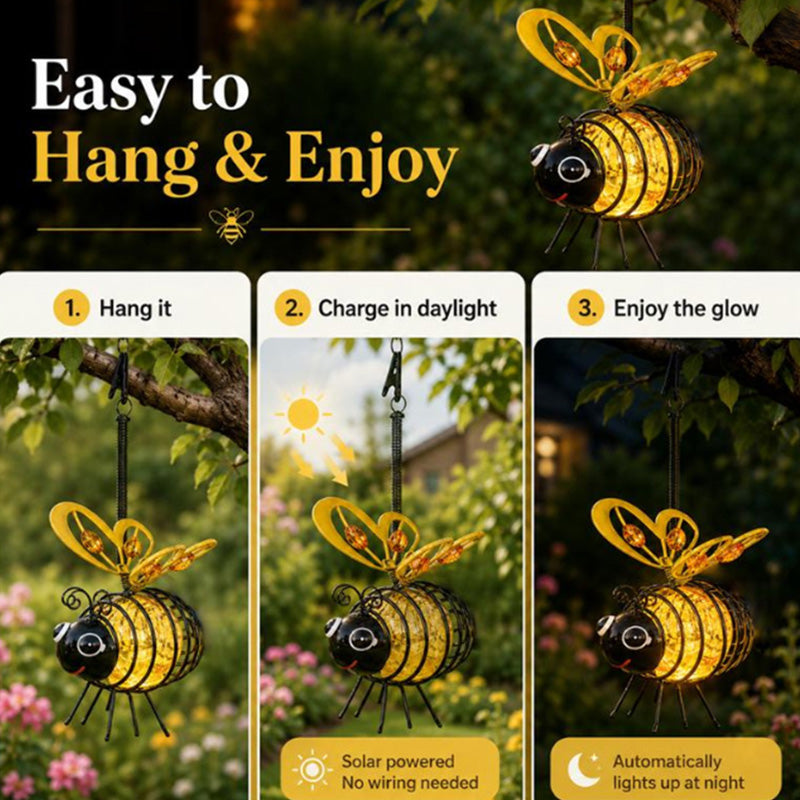 🐝 Solar Powered Hanging Bee Garden Light (offer)