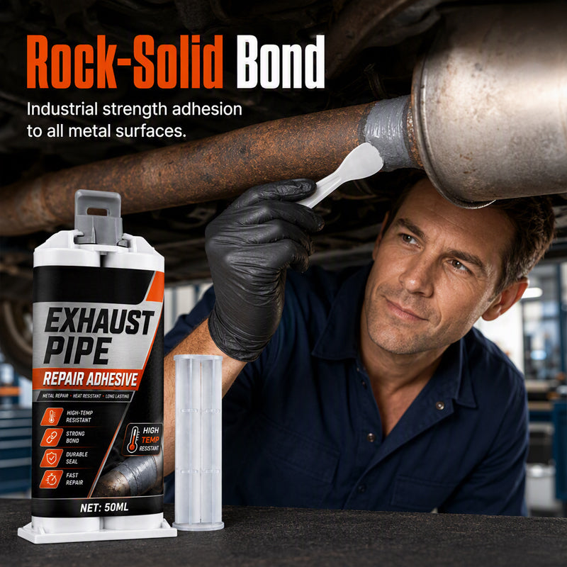 High Temp Exhaust Pipe Repair Glue – Permanent bond for iron & steel, withstands extreme heat & vibration