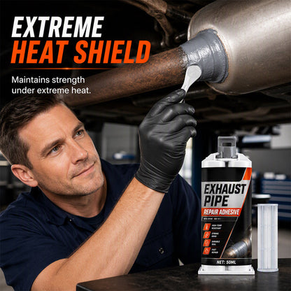 High Temp Exhaust Pipe Repair Glue – Permanent bond for iron & steel, withstands extreme heat & vibration