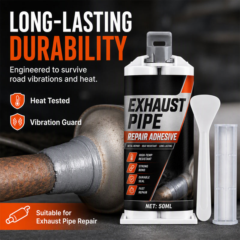 High Temp Exhaust Pipe Repair Glue – Permanent bond for iron & steel, withstands extreme heat & vibration