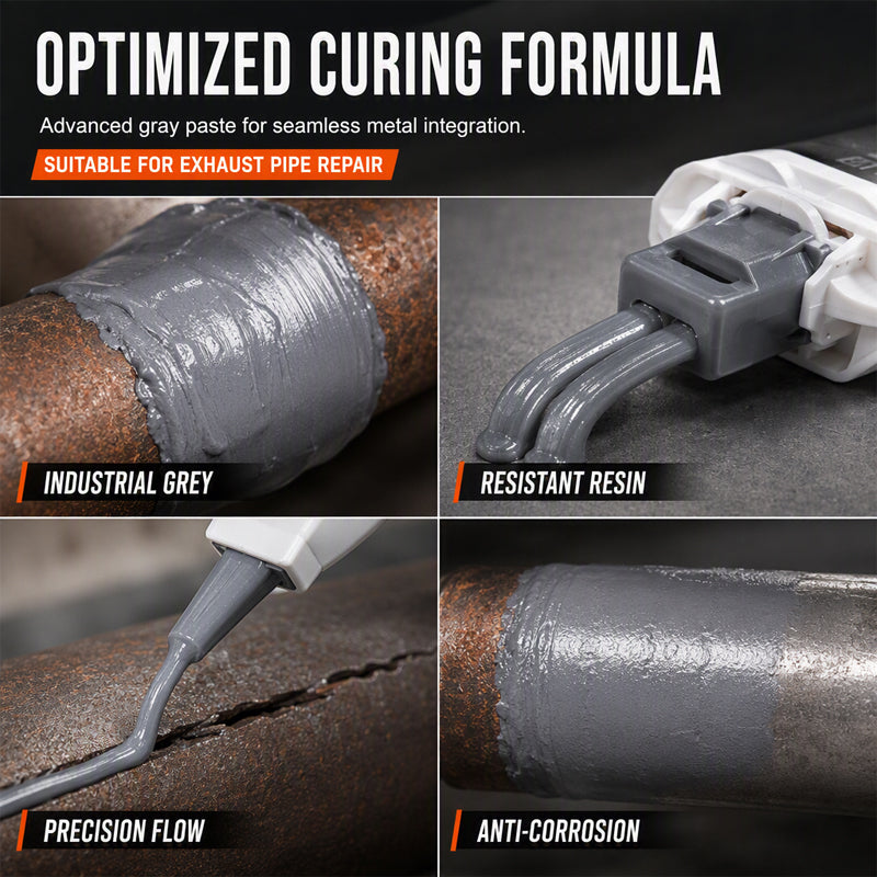 High Temp Exhaust Pipe Repair Glue – Permanent bond for iron & steel, withstands extreme heat & vibration