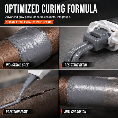 High Temp Exhaust Pipe Repair Glue – Permanent bond for iron & steel, withstands extreme heat & vibration
