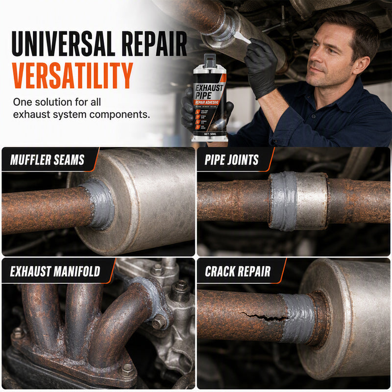 High Temp Exhaust Pipe Repair Glue – Permanent bond for iron & steel, withstands extreme heat & vibration