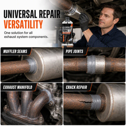 High Temp Exhaust Pipe Repair Glue – Permanent bond for iron & steel, withstands extreme heat & vibration