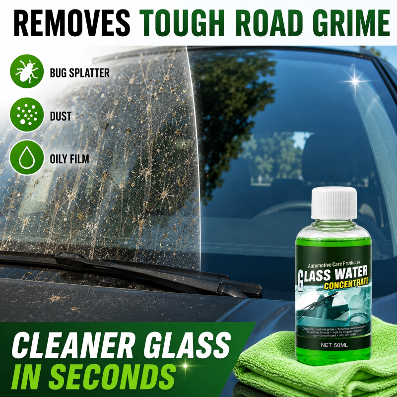 🥳2026 HOT SALE🥳 Glass Concentrate – 10ml makes 1L, cuts bugs & grime, streak-free🚗💪 (offer)