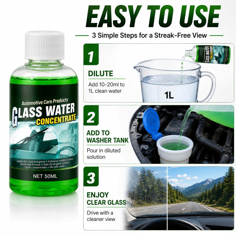 🥳2026 HOT SALE🥳 Glass Concentrate – 10ml makes 1L, cuts bugs & grime, streak-free🚗💪 (offer)